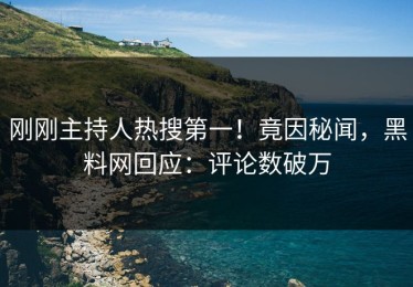 刚刚主持人热搜第一！竟因秘闻，黑料网回应：评论数破万