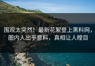 围观太突然！最新花絮登上黑料网，圈内人出乎意料，真相让人瞠目