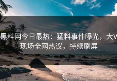 黑料网今日最热：猛料事件曝光，大V现场全网热议，持续刷屏