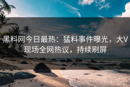 黑料网今日最热：猛料事件曝光，大V现场全网热议，持续刷屏