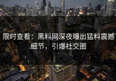限时查看：黑料网深夜曝出猛料震撼细节，引爆社交圈
