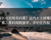 深扒背后有何内幕？业内人士被曝花絮，黑料网刷屏中，评论区炸裂