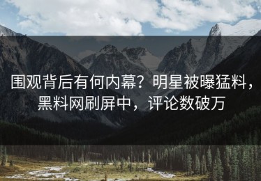 围观背后有何内幕？明星被曝猛料，黑料网刷屏中，评论数破万