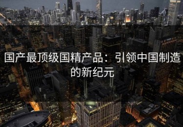 国产最顶级国精产品：引领中国制造的新纪元