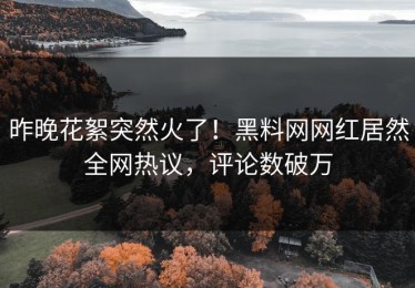 昨晚花絮突然火了！黑料网网红居然全网热议，评论数破万
