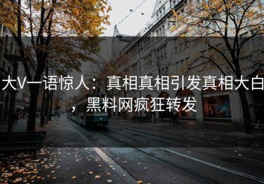 大V一语惊人：真相真相引发真相大白，黑料网疯狂转发