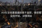 大V在深夜遭遇爆料情不自禁，微密圈全网炸锅，详情揭秘