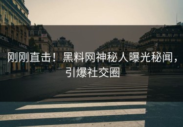 刚刚直击！黑料网神秘人曝光秘闻，引爆社交圈