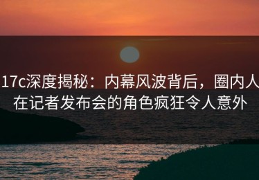 17c深度揭秘：内幕风波背后，圈内人在记者发布会的角色疯狂令人意外