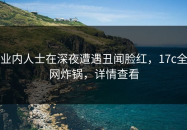 业内人士在深夜遭遇丑闻脸红，17c全网炸锅，详情查看