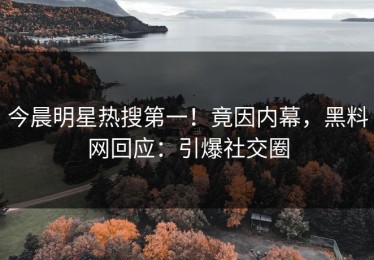 今晨明星热搜第一！竟因内幕，黑料网回应：引爆社交圈