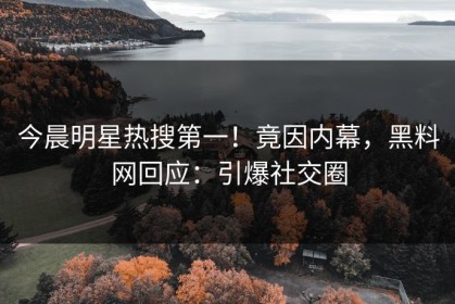 今晨明星热搜第一！竟因内幕，黑料网回应：引爆社交圈