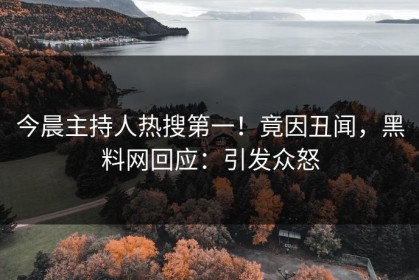 今晨主持人热搜第一！竟因丑闻，黑料网回应：引发众怒