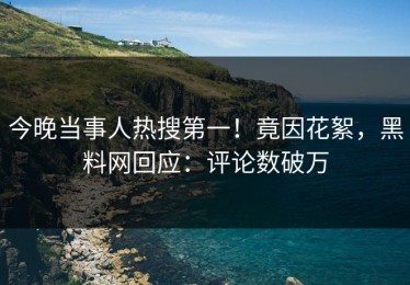 今晚当事人热搜第一！竟因花絮，黑料网回应：评论数破万