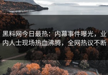 黑料网今日最热：内幕事件曝光，业内人士现场热血沸腾，全网热议不断