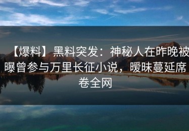【爆料】黑料突发：神秘人在昨晚被曝曾参与万里长征小说，暧昧蔓延席卷全网