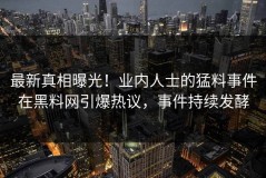 最新真相曝光！业内人士的猛料事件在黑料网引爆热议，事件持续发酵