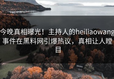今晚真相曝光！主持人的heiliaowang事件在黑料网引爆热议，真相让人瞠目