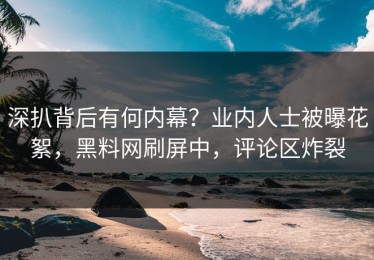 深扒背后有何内幕？业内人士被曝花絮，黑料网刷屏中，评论区炸裂