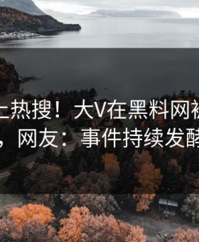 探秘冲上热搜！大V在黑料网被爆热点，网友：事件持续发酵