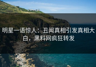 明星一语惊人：丑闻真相引发真相大白，黑料网疯狂转发