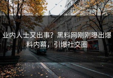 业内人士又出事？黑料网刚刚曝出爆料内幕，引爆社交圈
