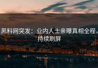 黑料网突发：业内人士亲曝真相全程，持续刷屏
