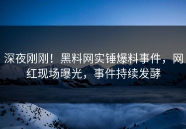 深夜刚刚！黑料网实锤爆料事件，网红现场曝光，事件持续发酵