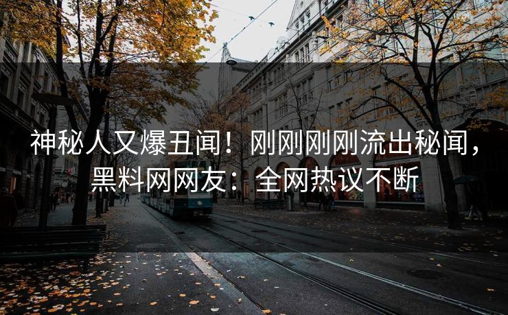 神秘人又爆丑闻！刚刚刚刚流出秘闻，黑料网网友：全网热议不断
